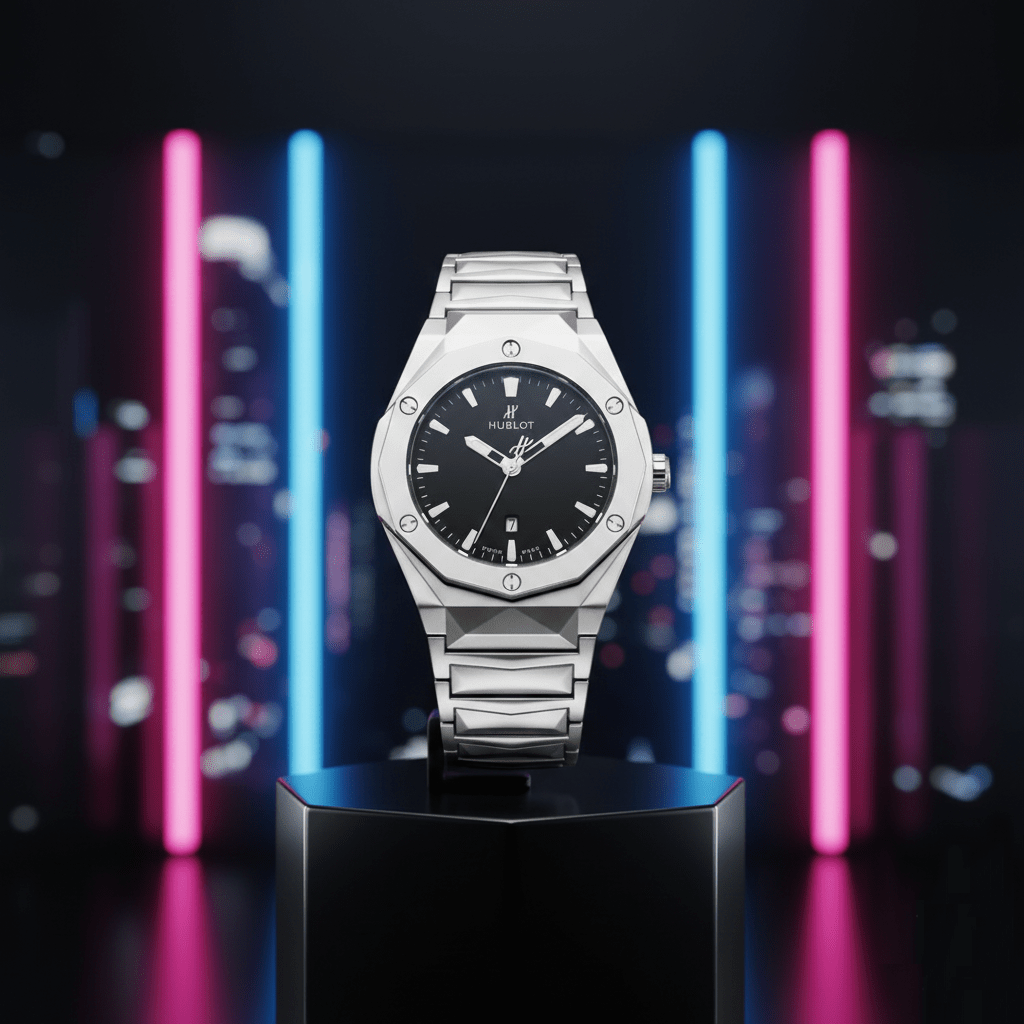 Elegant Sweep-Movement Men’s Quartz Watch HBLT 185 Silver Black