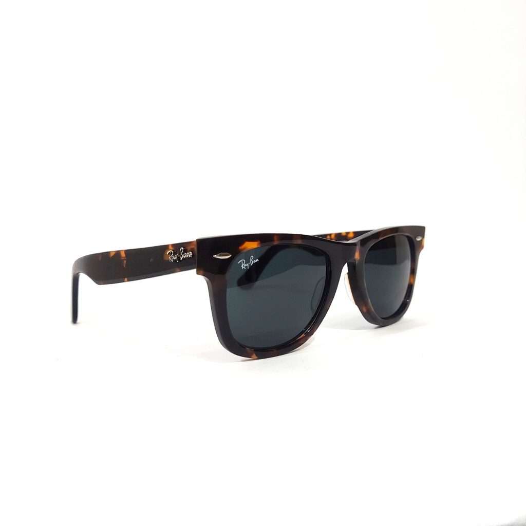 RayBan RB 2140 Wayfarer Sunglasses | Frame Tiger Print, Lens Black