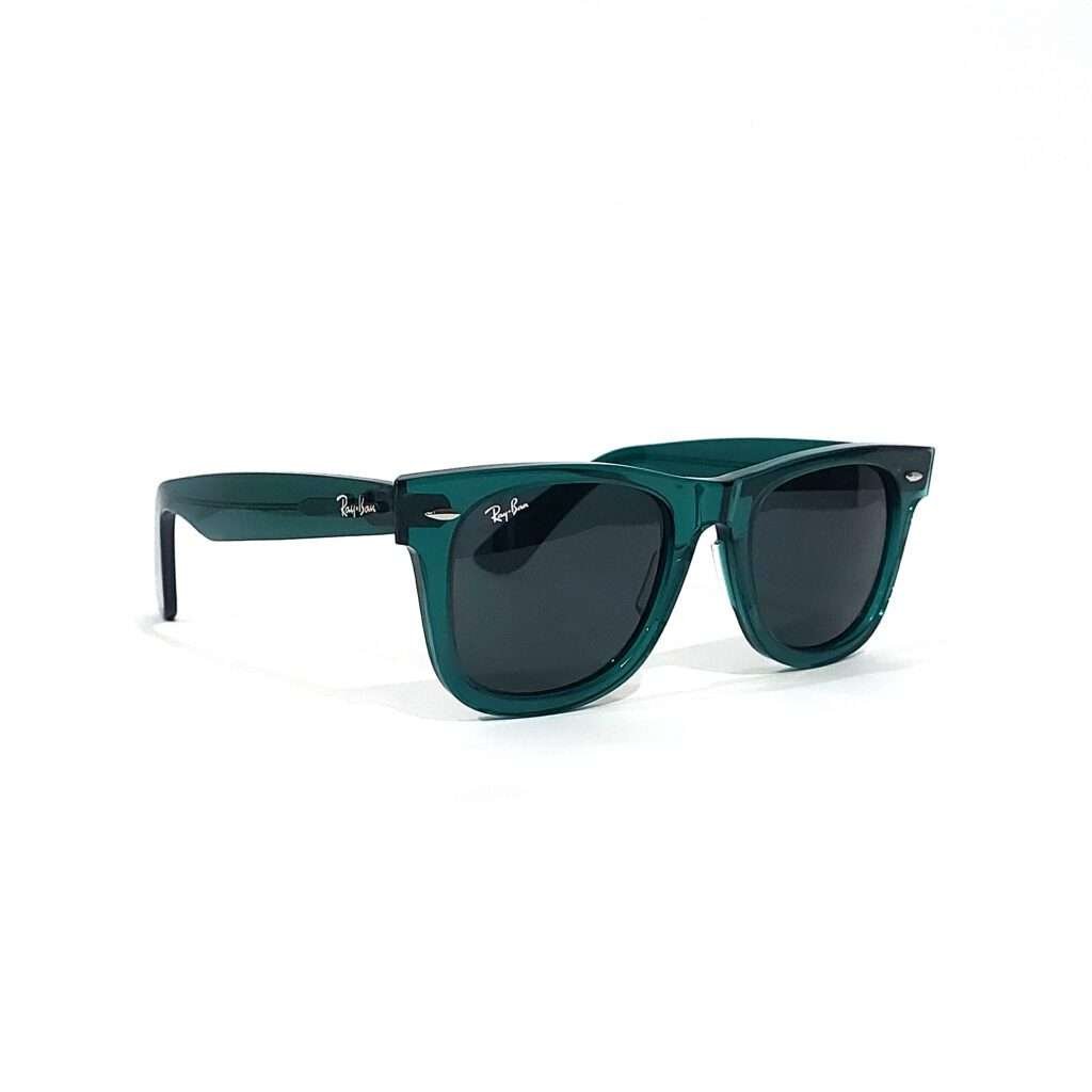 RayBan RB2140 Wayfarer Sunglasses Frame Transparent Green, Lens Black